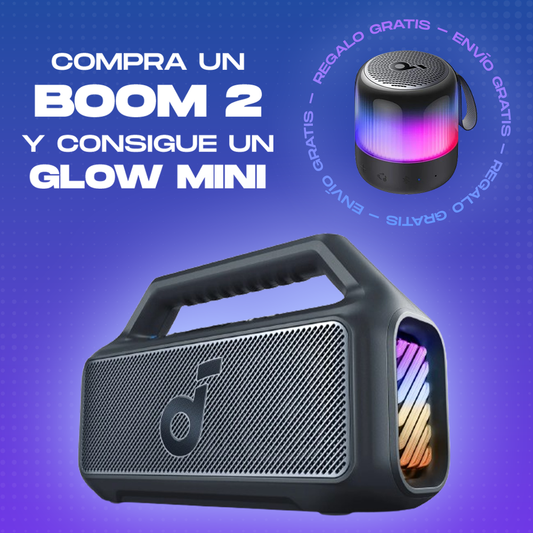 Altavoz Bluetooth Boom 2 + Altavoz Glow Mini de Brinde